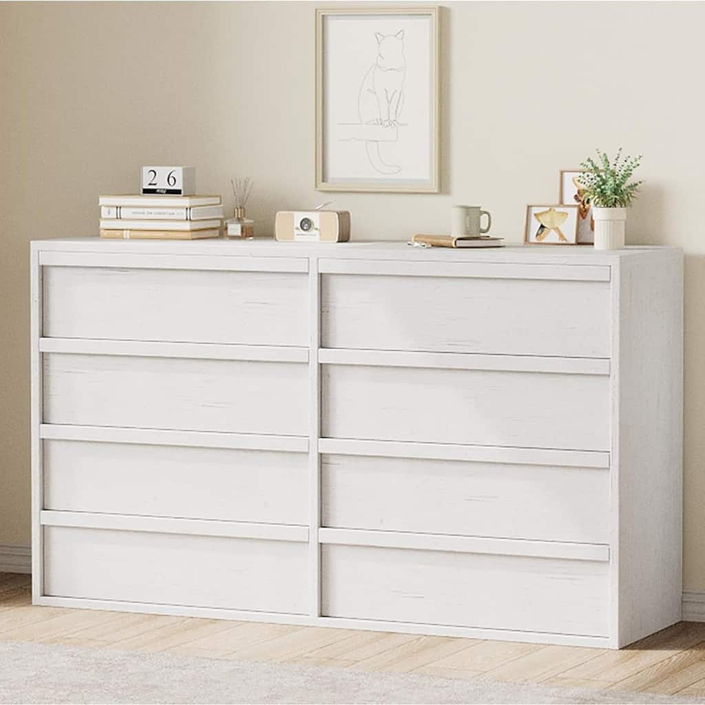 8 Drawer Dresser for Bedroom, 54" Wide Modern Double Dresser Organizer with Large Storage