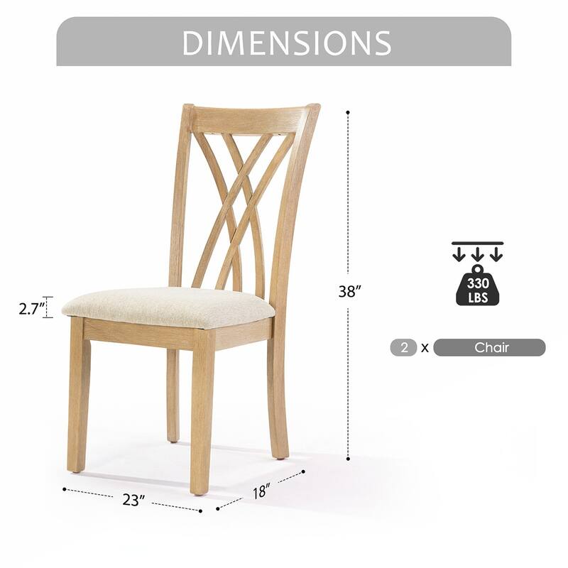 2PCS Rubberwood Legs Dinging Chairs