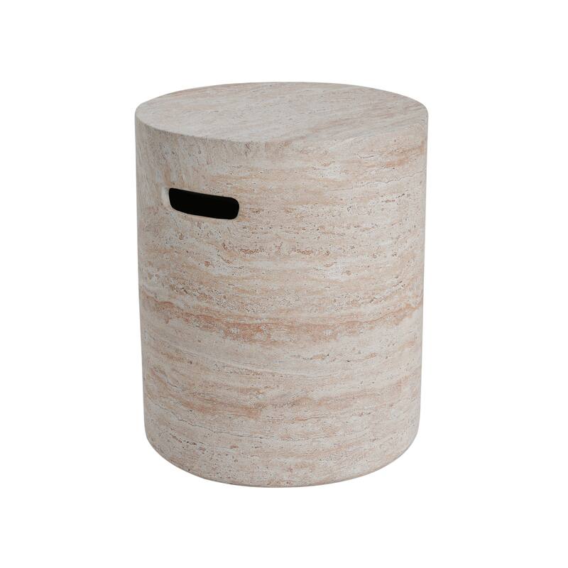 Akin Outdoor Lightweight Concrete Side Table by Christopher Knight Home