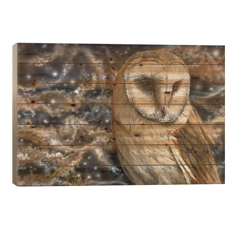 Watchful Eye Print On Wood by Angela Bawden - Multi-Color - 26x40x1.5