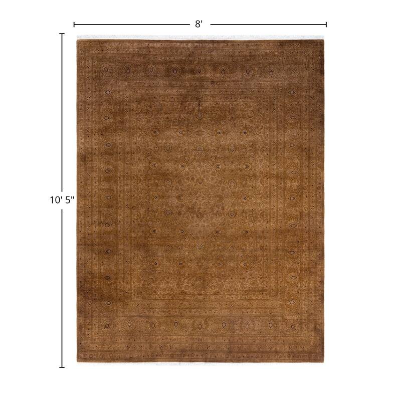 Fine Vibrance One-of-a-Kind Hand-Knotted Area Rug - Beige, 8' 0" x 10' 5" - 8' 0" x 10' 5"