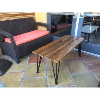Zion Outdoor Industrial Acacia Wood Rectangle Coffee Table by Christopher Knight Home
