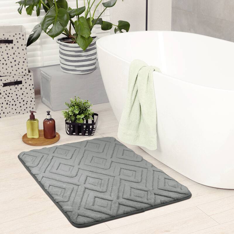 Geometric Pattern Bathroom Mats Soft Absorbent Non-Slip Dry Bath Rugs Home Gifts