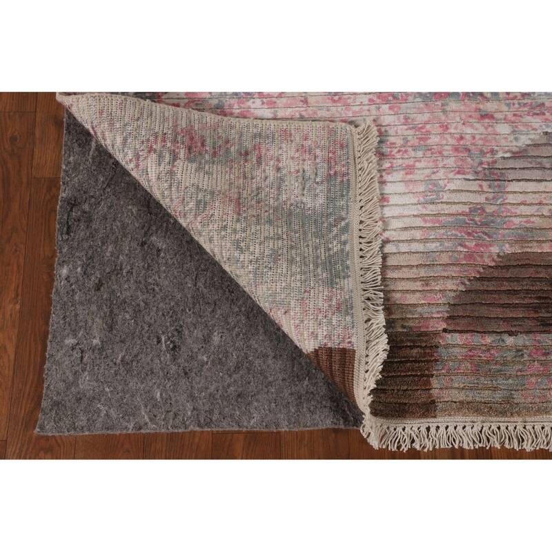 Striped Abstract Oriental Area Rug Handmade Wool Carpet - 5'8" x 7'10"