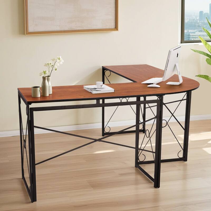 Javlergo L Shaped Gaming Desk Corner Desk Gaming Table for Home Office Computer Desk Sturdy Writing Workstation for Small Space