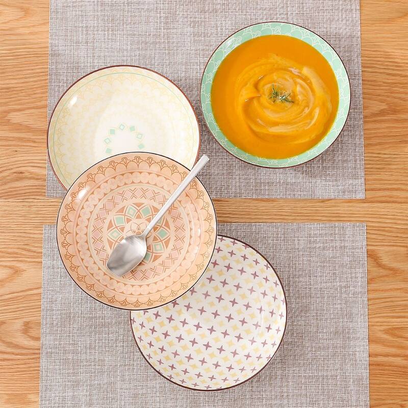 vancasso Macaron 4-Piece Multi-Color Dinner Plates Dessert Soup Plates