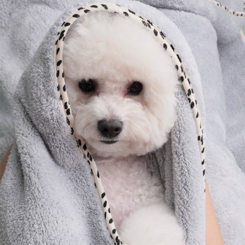 PET’S FAVORITE TOWEL, Premium High Quality Microfiber Pet Towel, Ultra-Absorbent, Quick Drying Towel, White, Made in Korea
