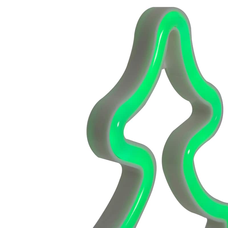 9.5" Green Christmas Tree LED Neon Style Window Silhouette