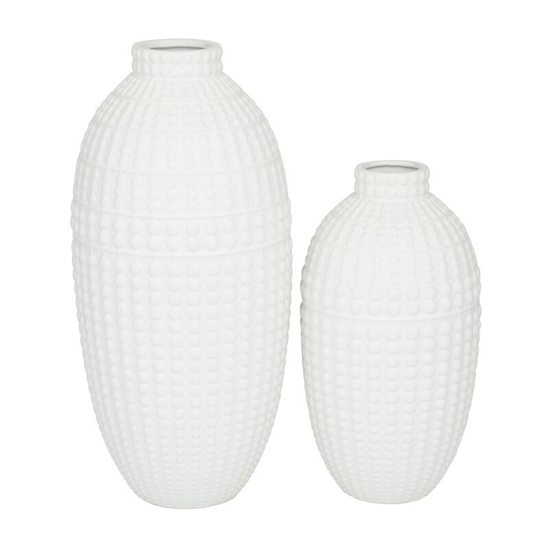 CosmoLiving by Cosmopolitan Minimalist Ceramic Vase (Set of 2) - White or Black