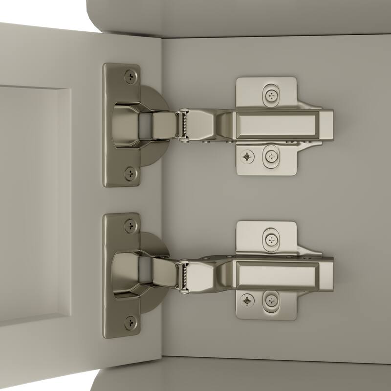 Anmytek Creamy White Half Moon Console Table with 2 Drawers and Bottom Shelf