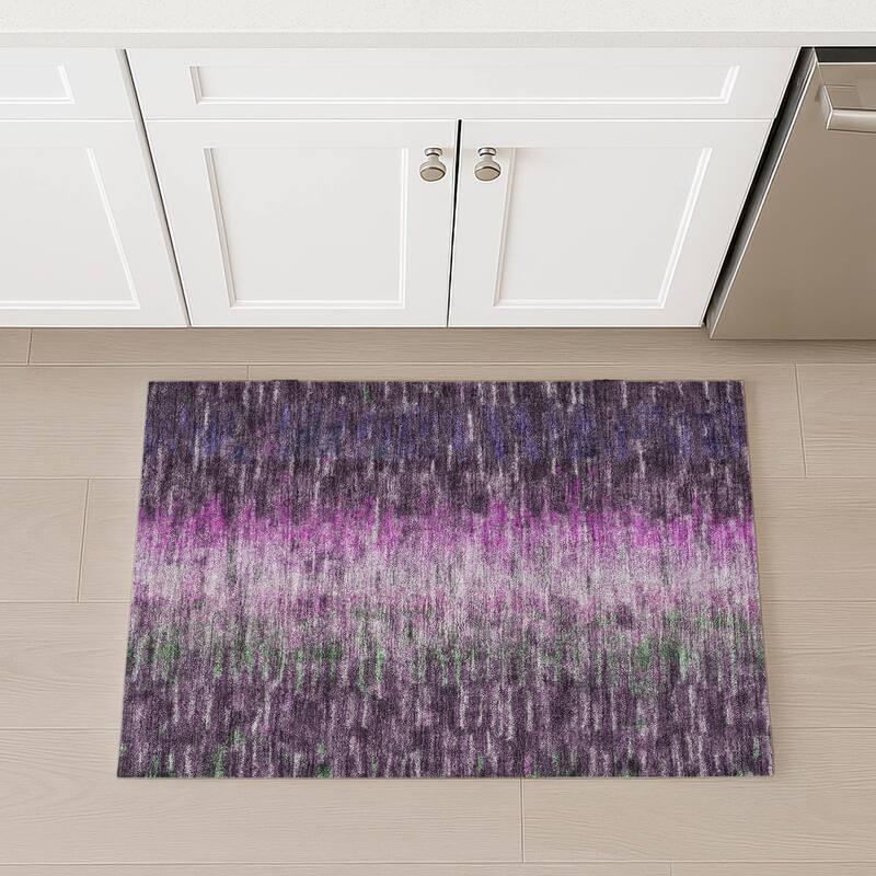 Machine Washable Indoor/ Outdoor Contemporary Ombre Chantille Rug