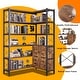 preview thumbnail 8 of 7, 6-Shelf Corner Bookshelf, Vintage Industrial Corner Bookshelf Etagere Bookcase,with storage cabinet