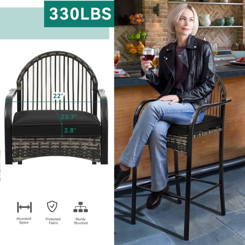 Round 2 - Person Outdoor Dining Set with Cushions