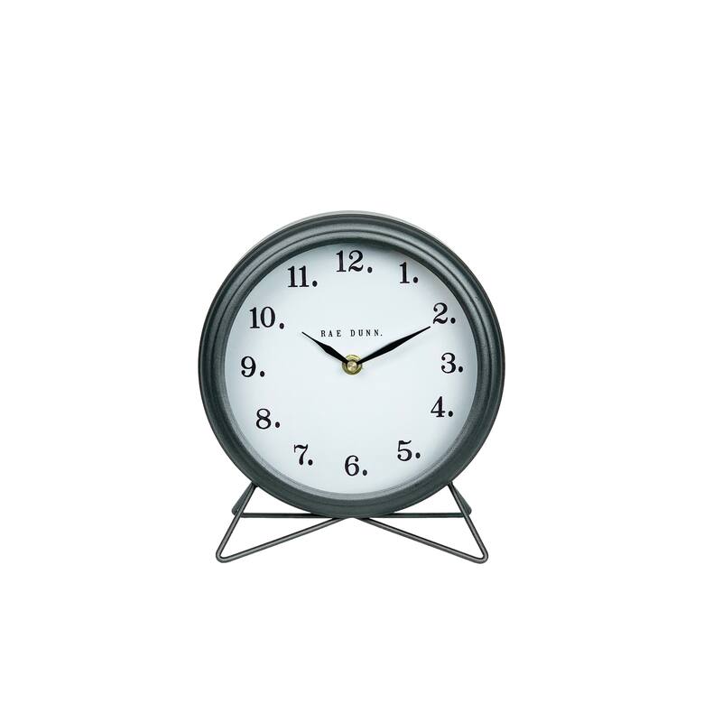 Rae Dunn Round Metal Desk Clock