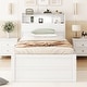 preview thumbnail 2 of 23, Twin Size Wooden LED Platform Bed with Trundle, with Storage Headboard, with Drawers