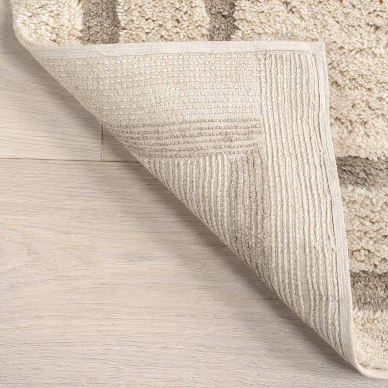 Nuloom Brynne Geometric Blocks Wool Machine Washable Area Rug