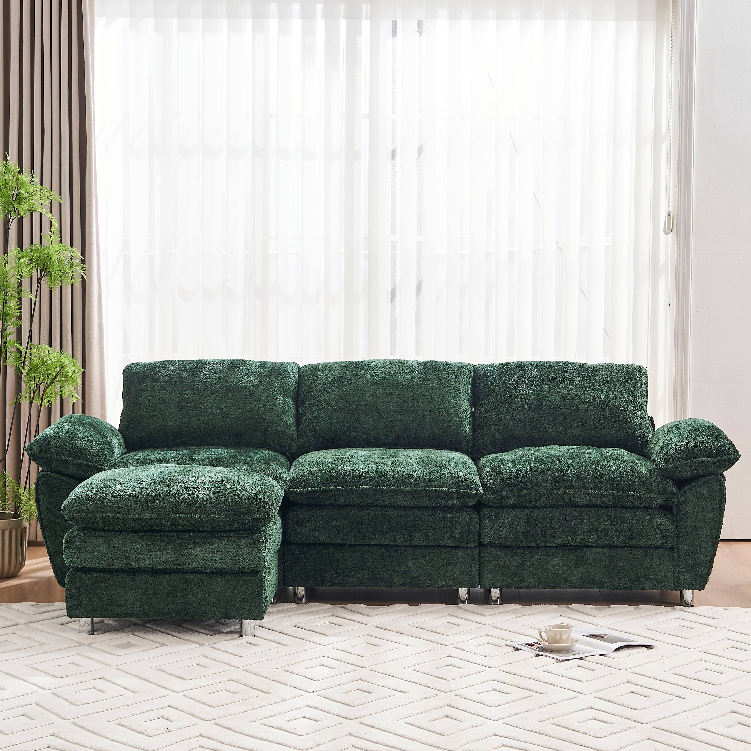 Green Recliner Sectional Sofa Steamed Bun Sleeper Loveseat Couch Bed