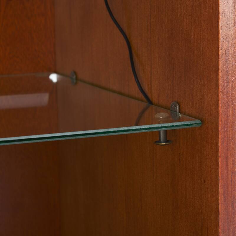 SEI Furniture Clairville Curio Bookcase Display Shelf - 16"W x 16"D x 70"H