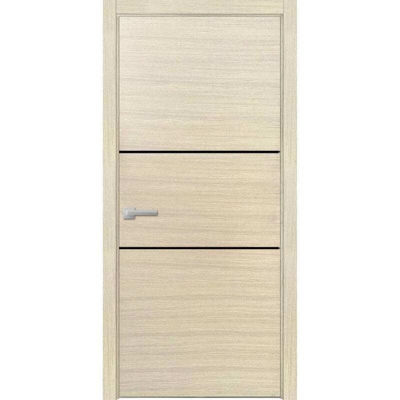 Solid French Double Doors 56 x 80 Planum 0014 Natural Veneer with - 24" x 84"