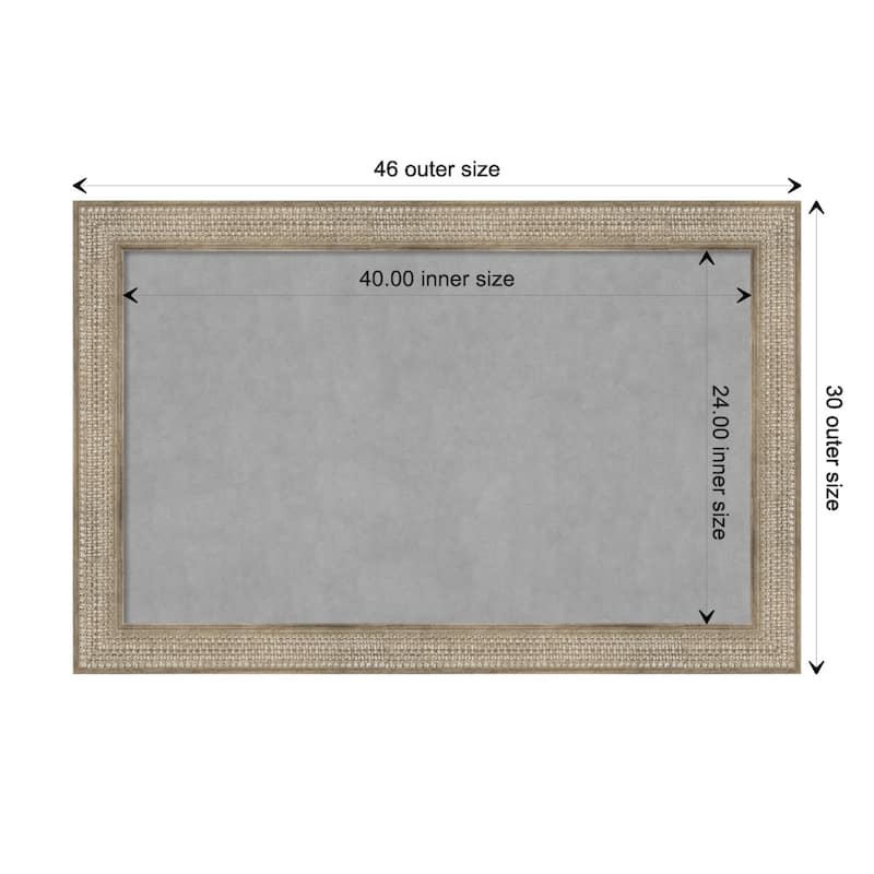 Amanti Art Trellis Silver Framed Magnetic Board - Board Size 40x24