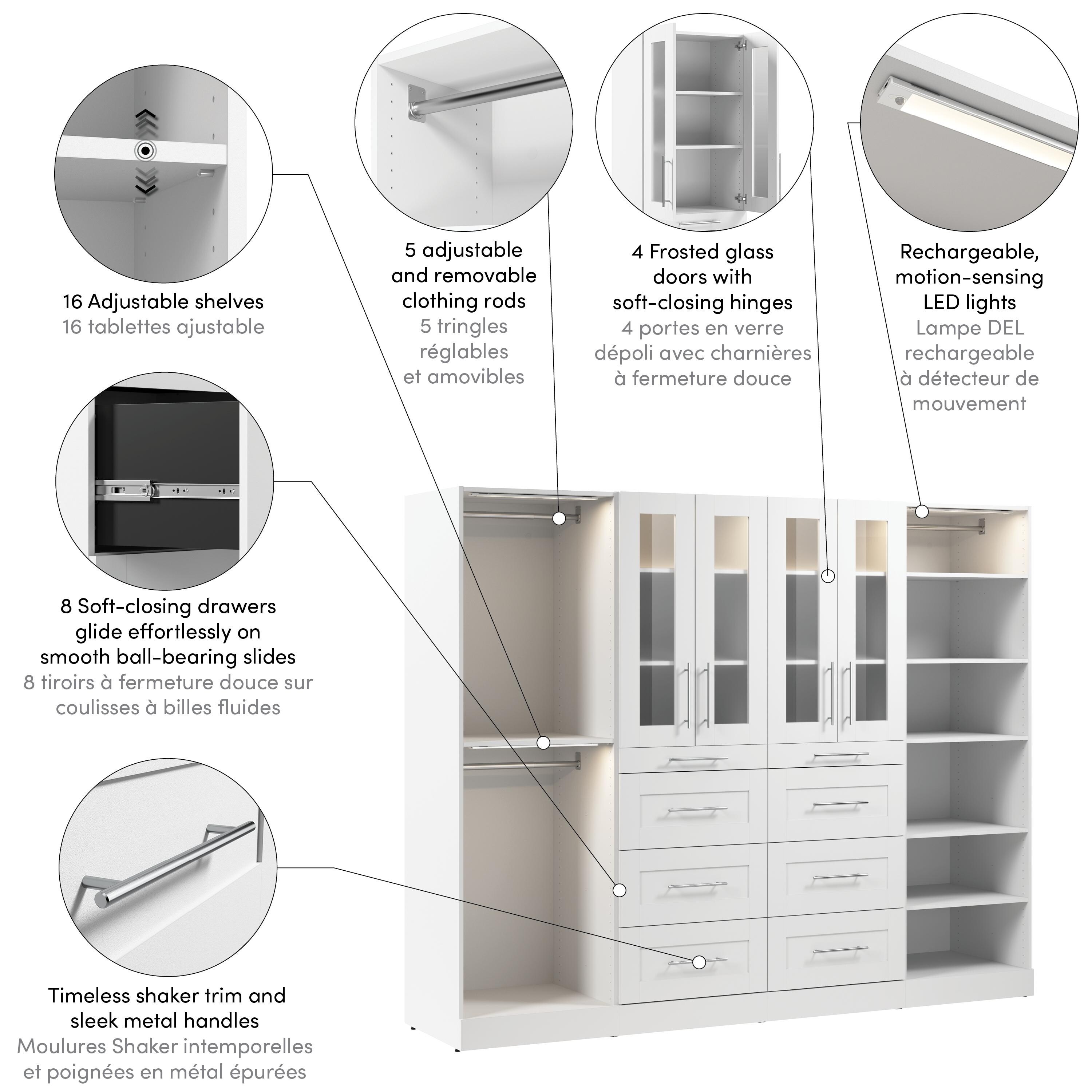 Bestar Florence 100W x 25D Walk-In Closet Organizer System, Shaker
