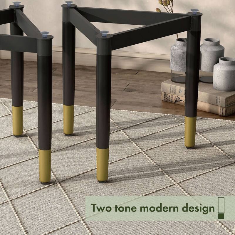 Furniture of America Mil Modern Tapered Black & Gold Table Legs for Coffee Table