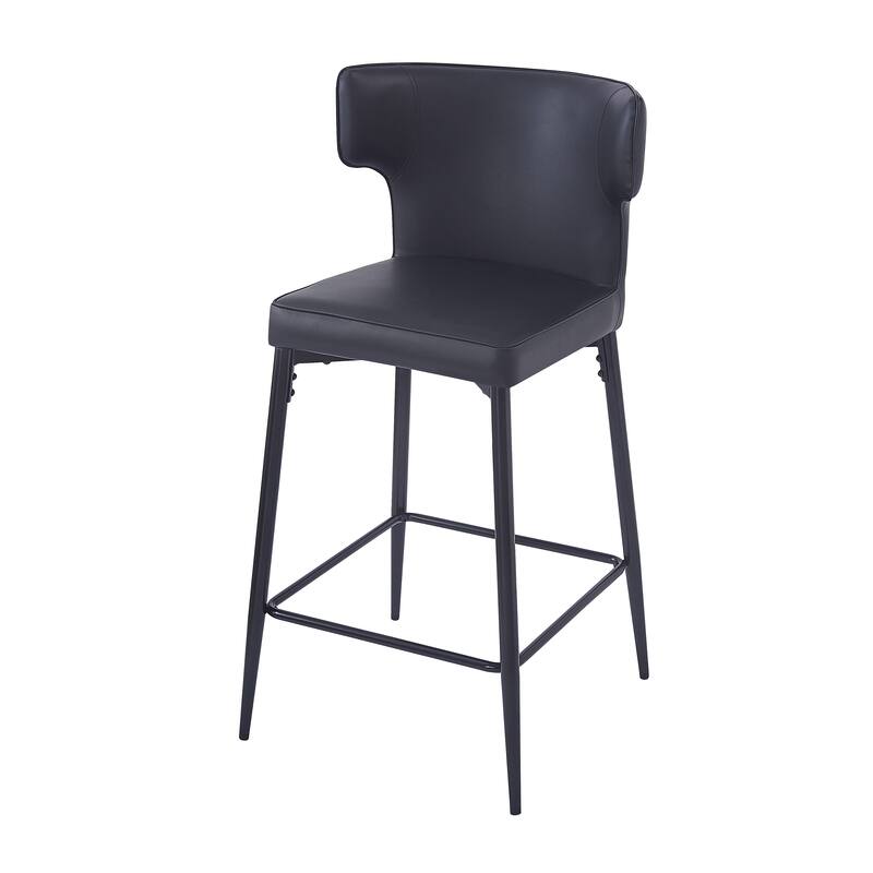 Ostweer Furniture 28'' PU Leather Bar Stools Set of 2 - Gray