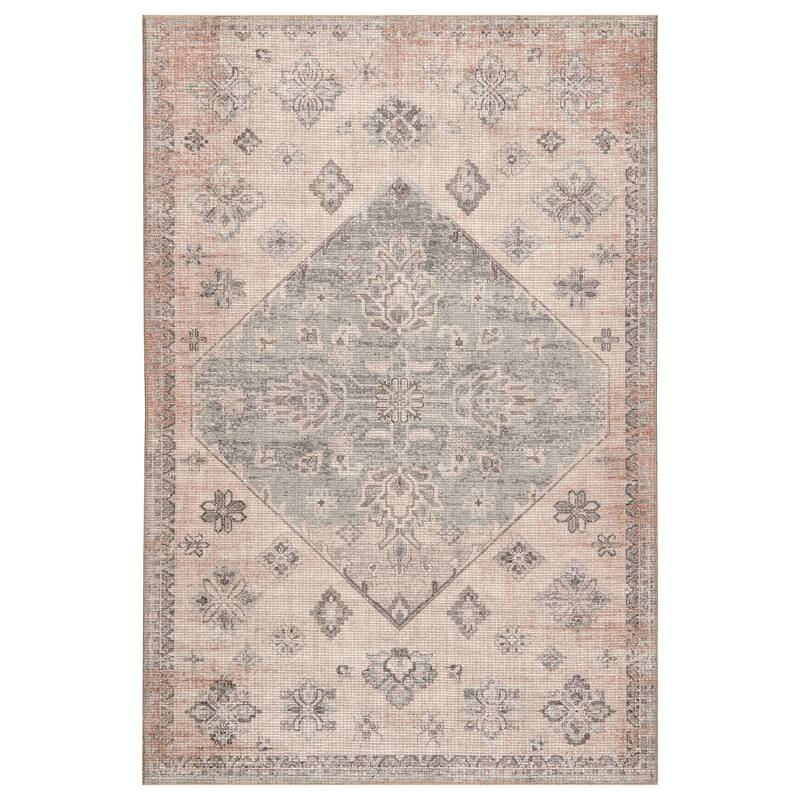 Terra by Obeetee Avalon Diamond Rug - Ivory - 3'9" x 5'6"