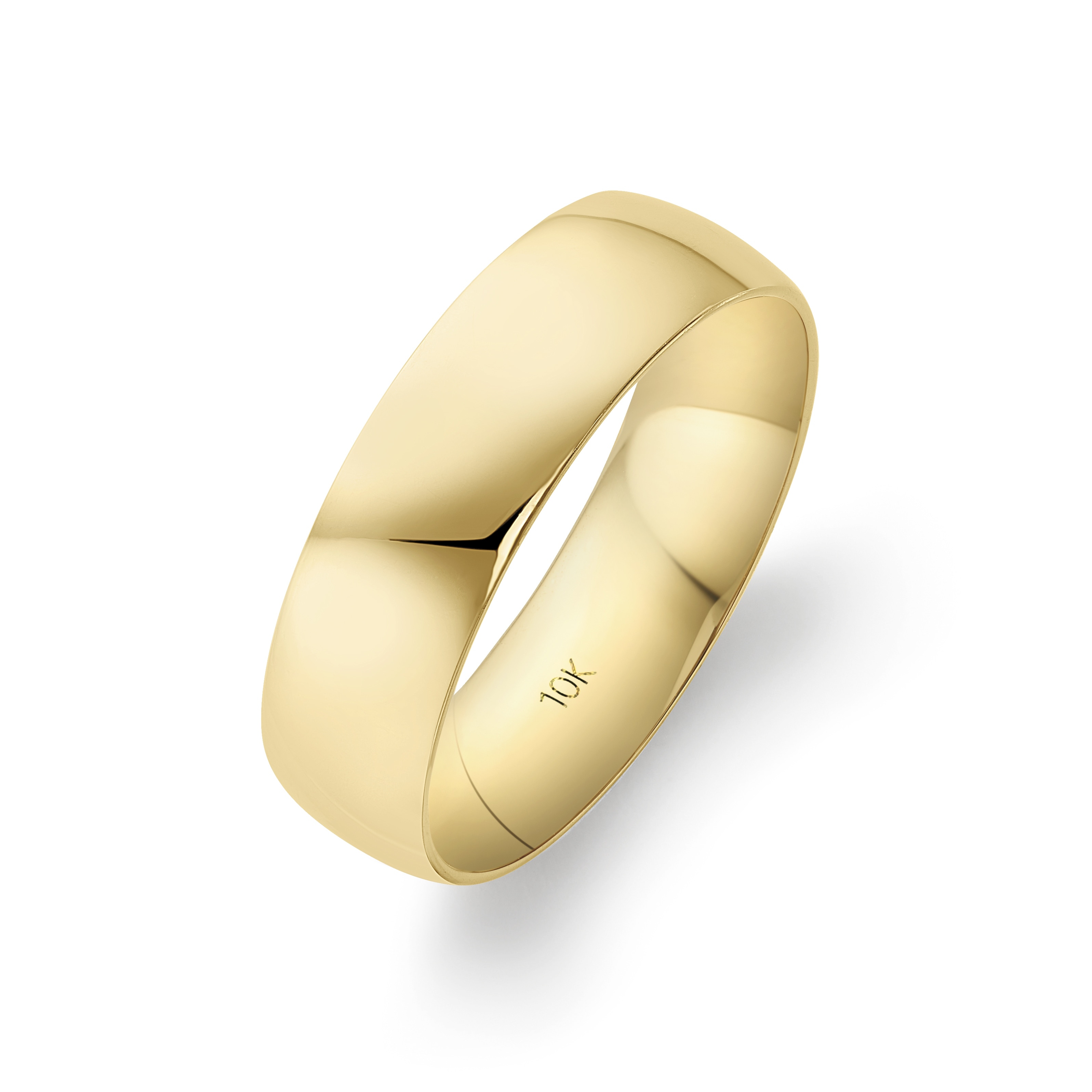 Clover Yellow Gold Comfort Fit Wedding Band - Overstock - 43609865