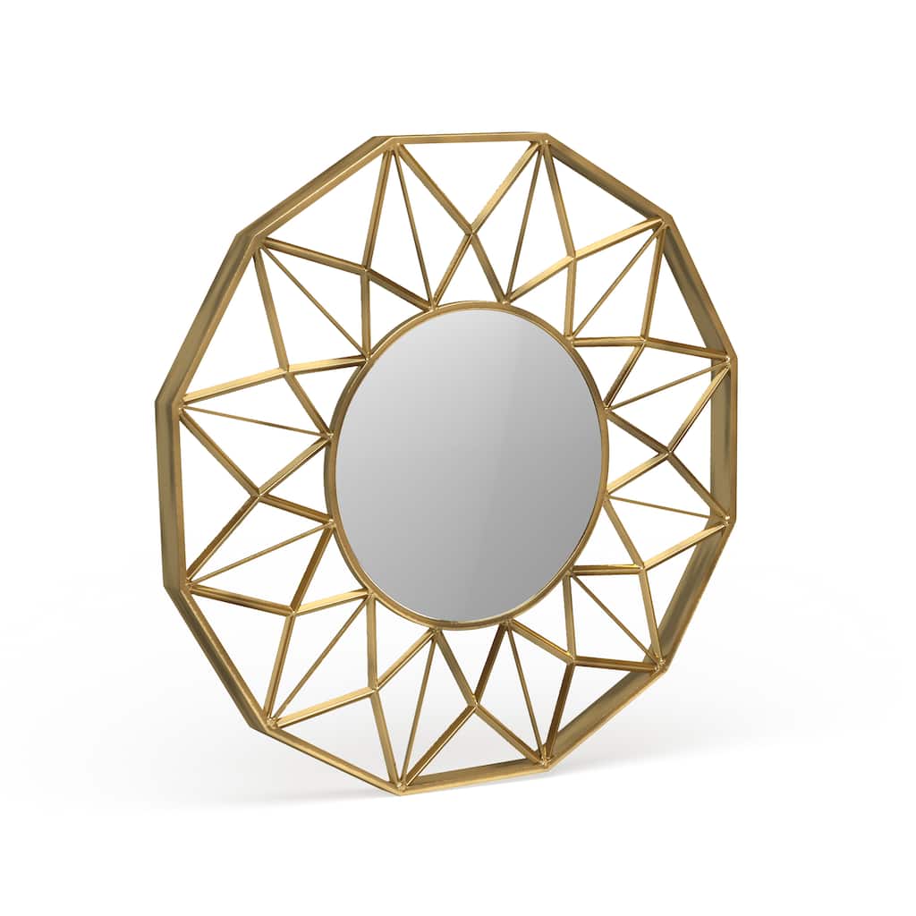 Gold Iron Glam Wall Mirror 32 x 32 x 3