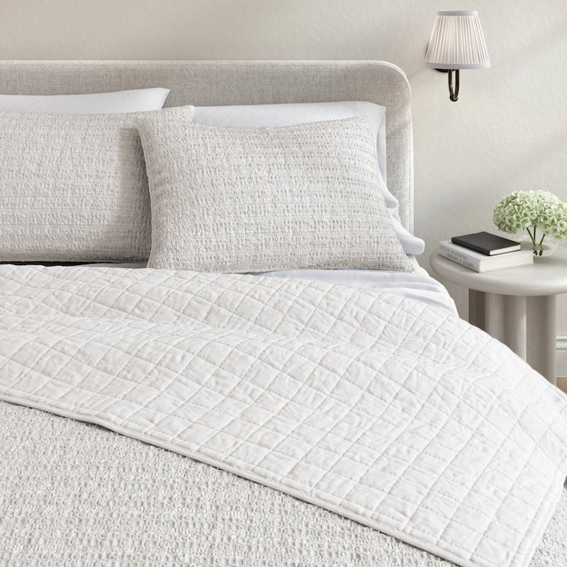 Linery & Co. Cotton Honeycomb Waffle Garment Washed Quilt Set