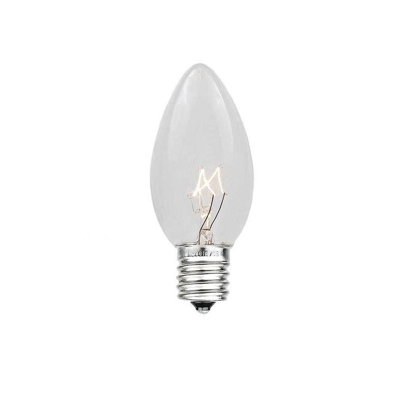 100 Foot C7 Christmas Light Set, Hanging Patio String Lights, White Wire