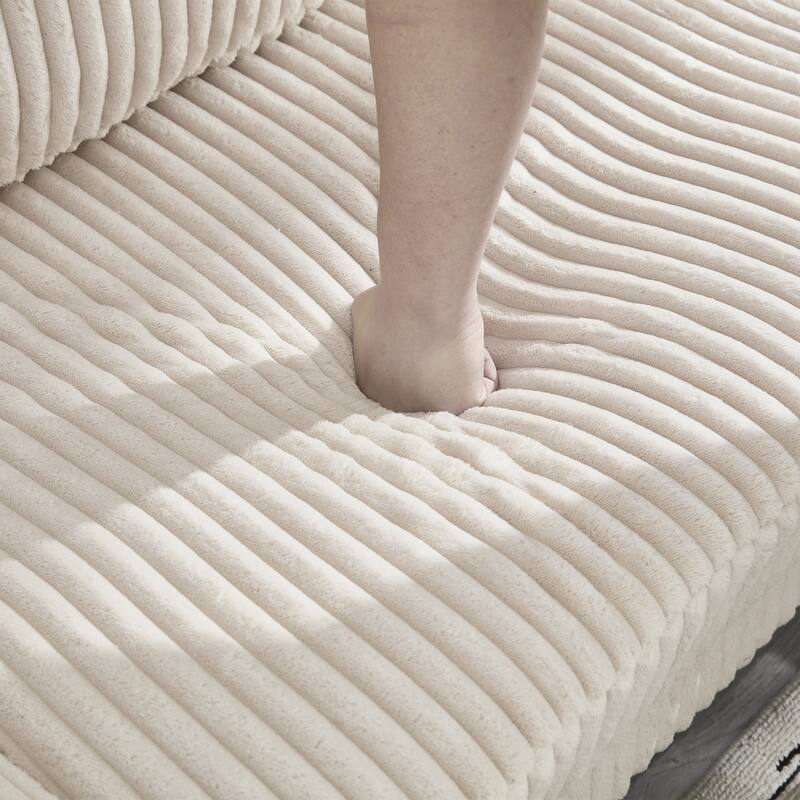 Symmetrical Corduroy Double Chaise Couch U-shaped Sectional Sofa