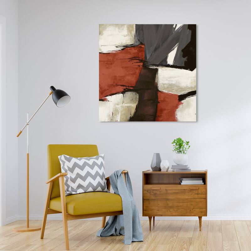Wynwood Studio Abstract Sai - Rubrum 1SN767 Red Bronze and Copper Modern & Contemporary Wall Art Canvas Print - 30 x 30