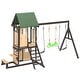 preview thumbnail 12 of 10, Kids Outdoor Swing Set with Wave Slide & Belt Swings – Backyard Playground Play Equipment for Toddlers & Children