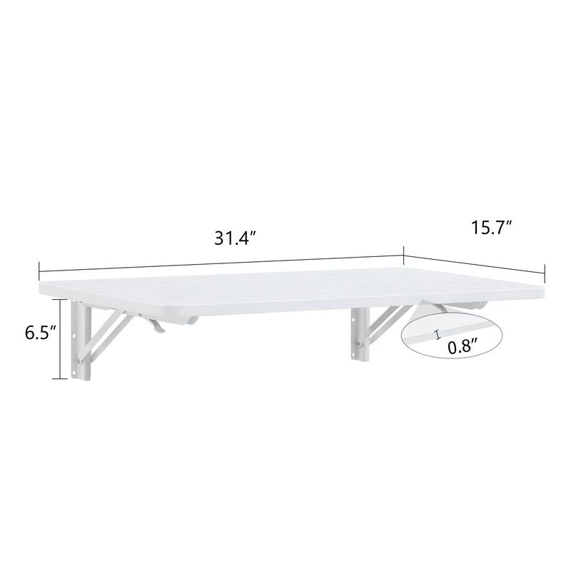 Laundry Room Folding Table Wall Mounted Folding Table for Small Spaces,Fold Down Desk,31.5*15.8*6.5 inches.