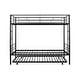 preview thumbnail 6 of 14, Twin over Twin Metal Bunk Bed with Trundle and Safety Guardrail