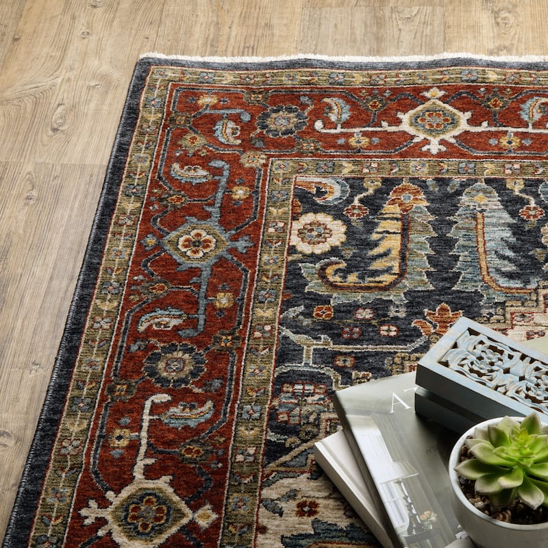 Style Haven Amelie Bordered Persian Ivory/ Red Indoor Area Rug