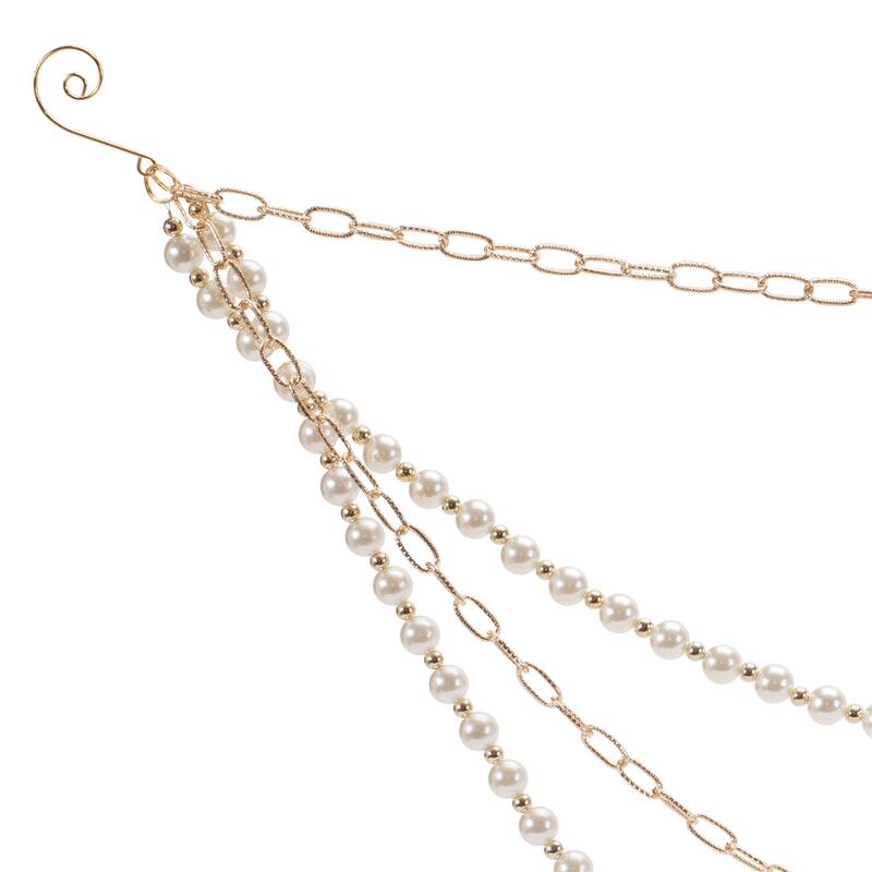 Pearl Bead and Chain Link Garland (Set of 2) - 27x12x12