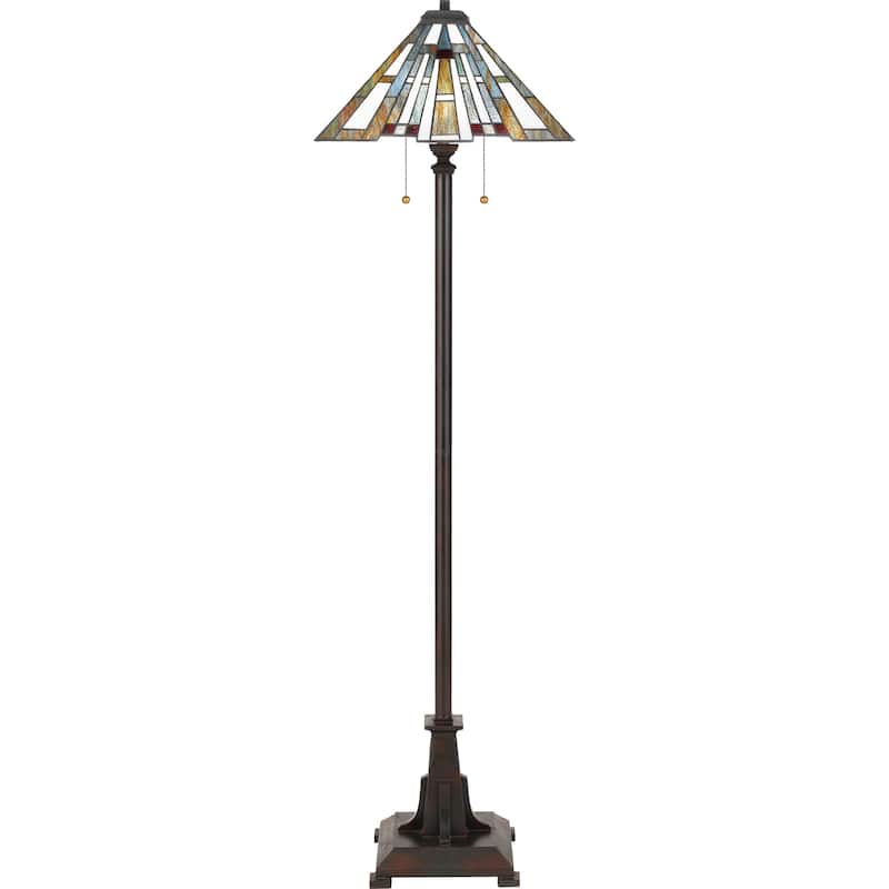 Copper Grove Apikakai 2-light Bronze Tiffany-style Floor Lamp