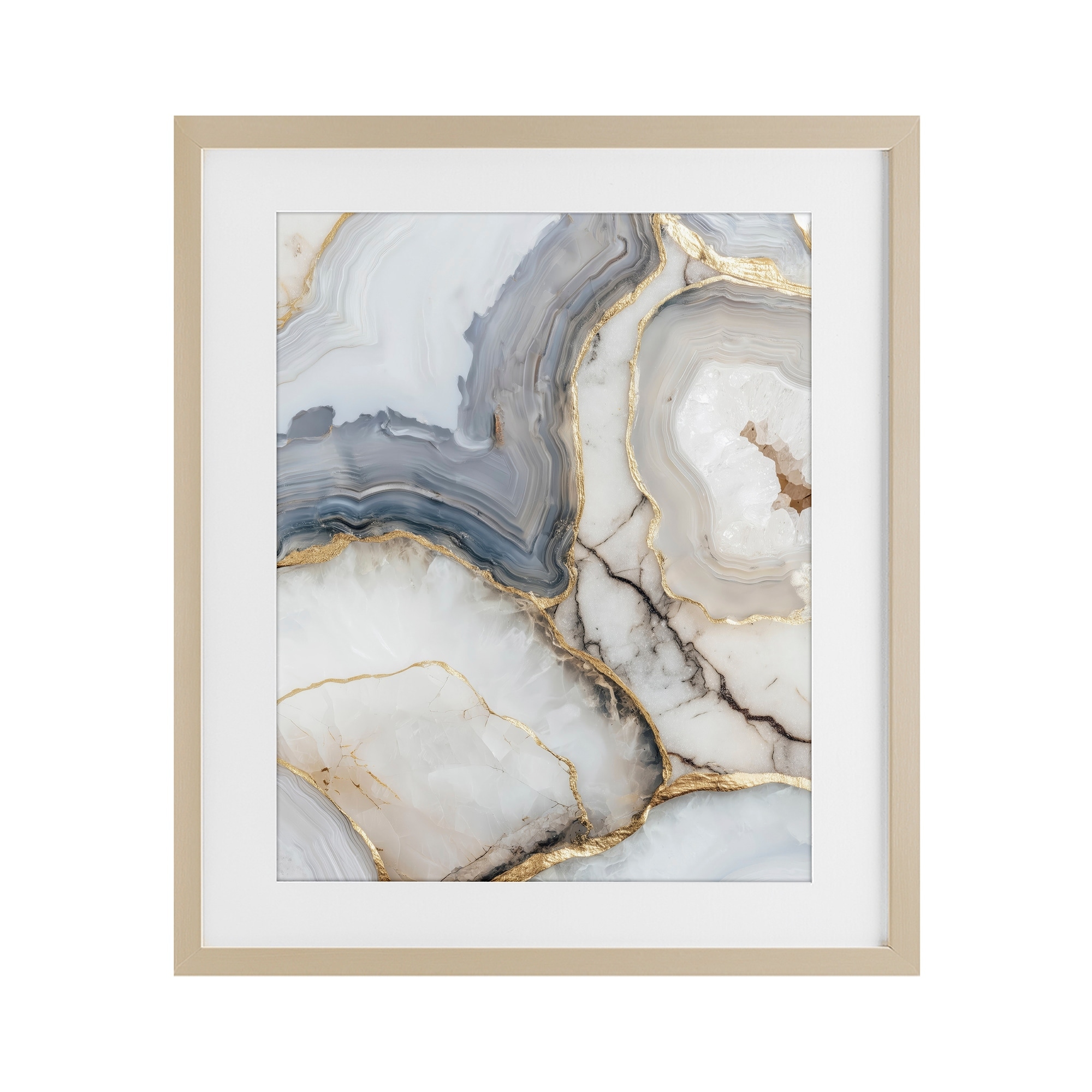 Stupell Crystal Geode with Gold Under Glass Framed Design By Svetlana Aleynikova