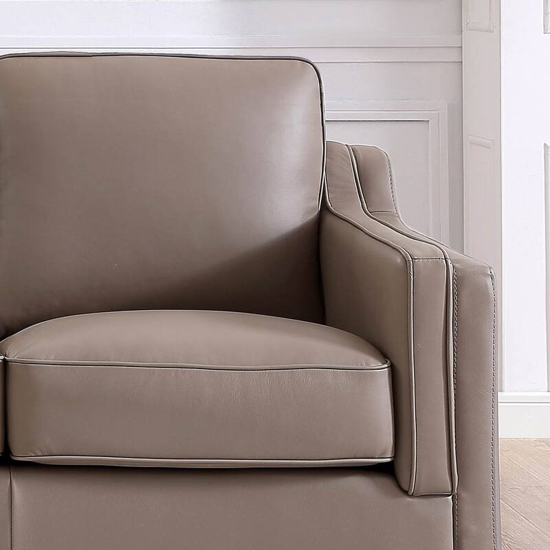 Hydeline Bella Top Grain Leather Chair With Feather, Memory Foam and Springs