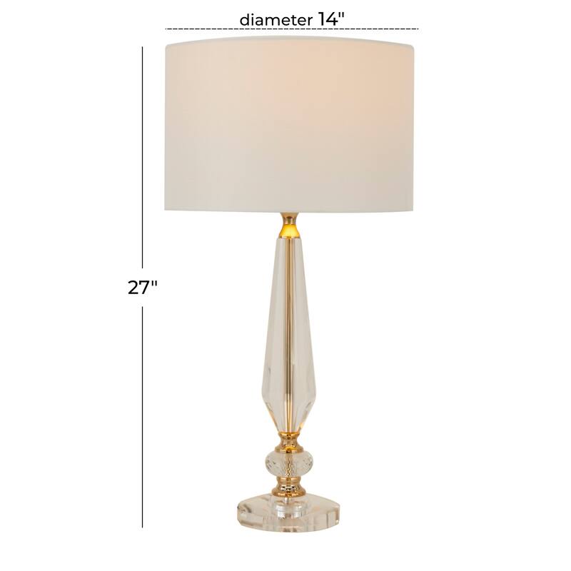 Clear Crystal Room Buffet Lamp with Gold Accents