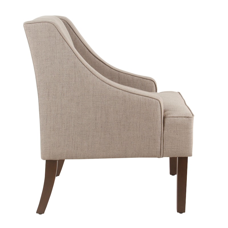 Porch & Den Lyric Tan Swoop Arm Accent Chair