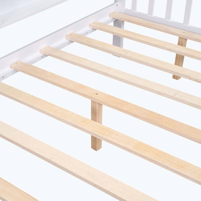Comfortable Wooden House Bed with 2 Drawers,Kids Bed with Storage Shelf