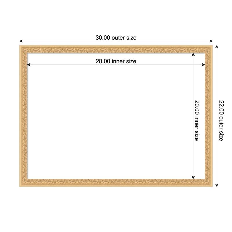 Bethany Framed Dry Erase Magnetic Board - 30 x 22 in - Bethany Gold