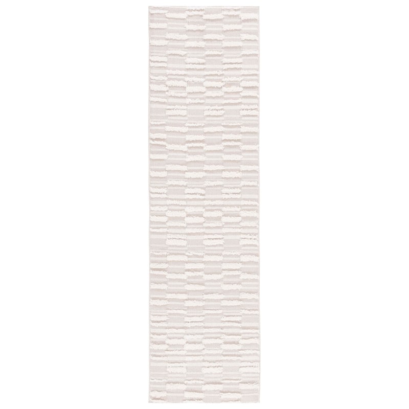 SAFAVIEH Trends Besse Geometric Rug - 2'2" x 8' Runner - Beige/Ivory