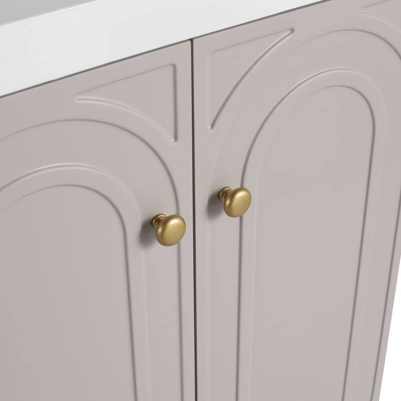 Modern 24 Inch Freestanding Bathroom Vanity Base without Sink, Storage Cabinet with Soft-Close Doors and Adjustable Shelves