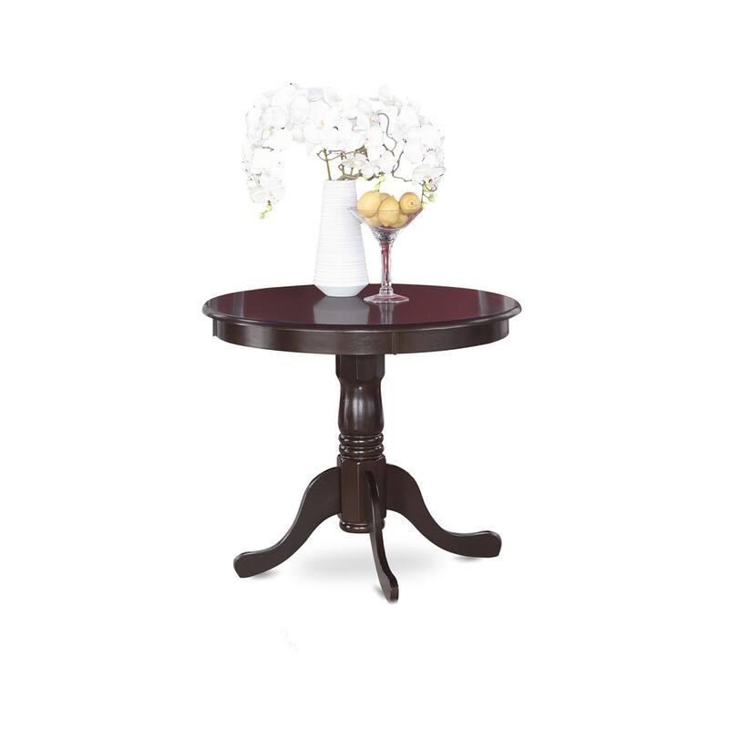 5-Piece Round Cappuccino Finish Solid Wood Top Dining table with 4-Chairs with