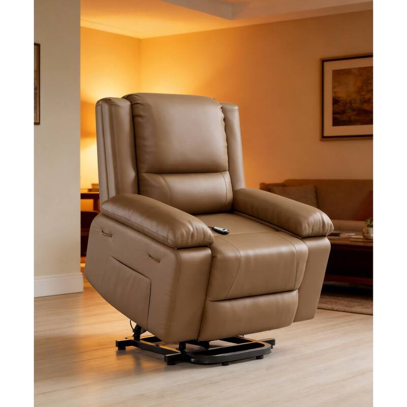 Power Lift Recliner, with Massage & Heat - Tan